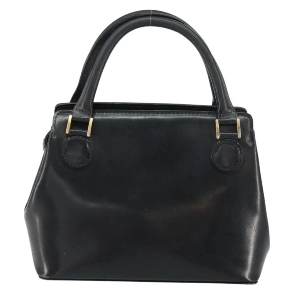 Versace Vintage Leather Black Leather Handbag - Picture 2 of 16